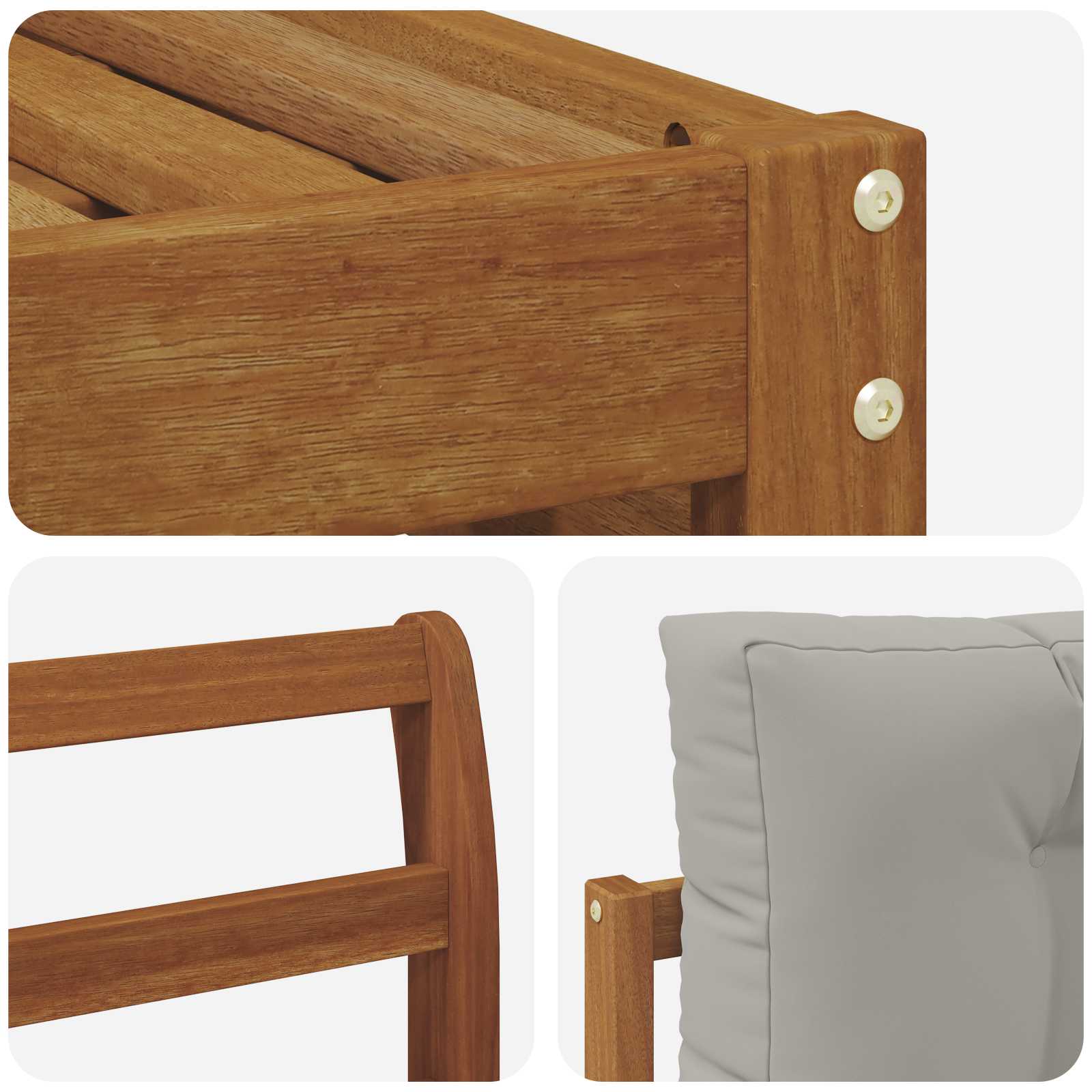 Buiten bankenset met kussen 6 pcs Natuurlijk en Lichtgrijs is nu te koop bij PeponiXL, paradijselijk wonen!