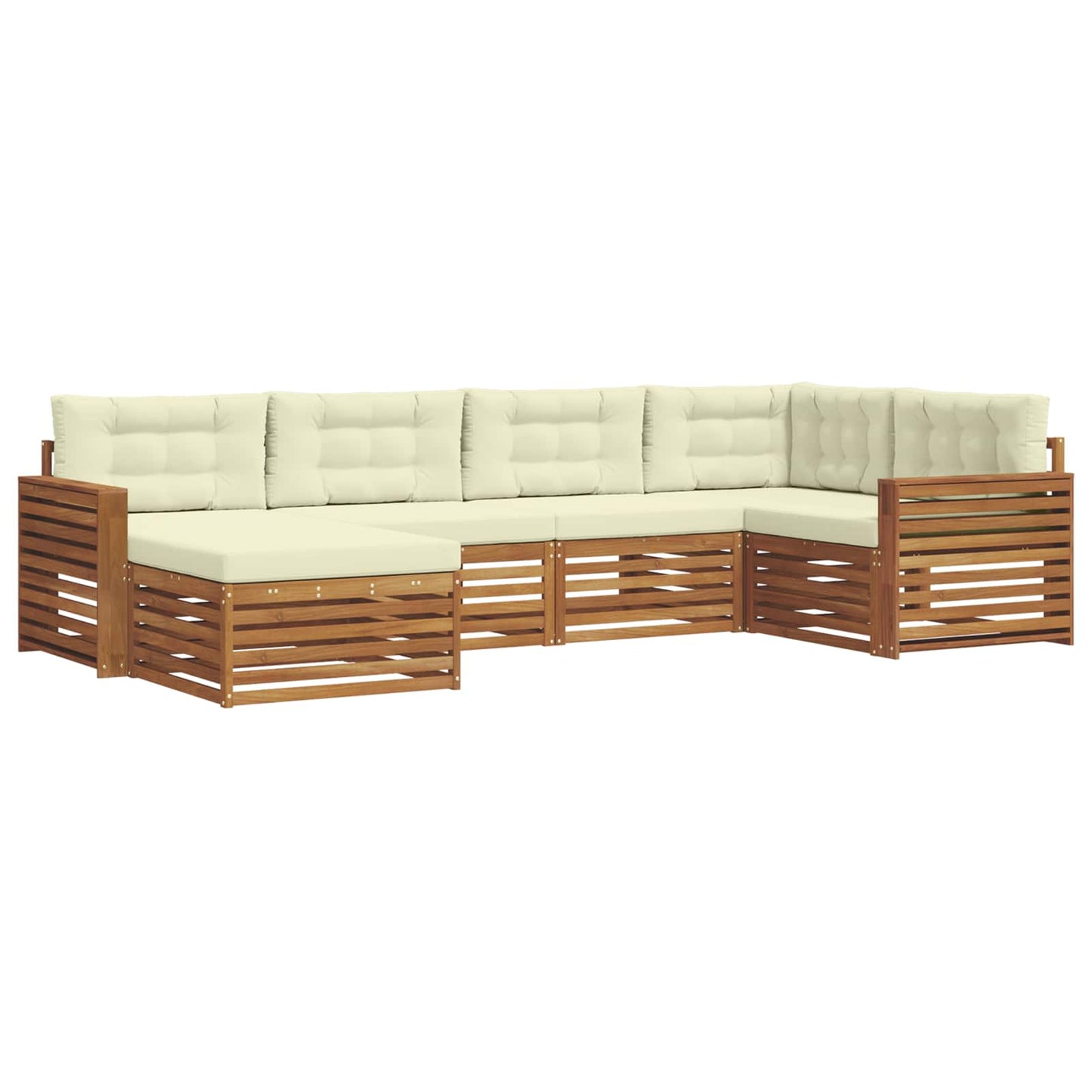 Buiten bankenset met kussen 6 pcs Natuurlijk en Crème is nu te koop bij PeponiXL, paradijselijk wonen!