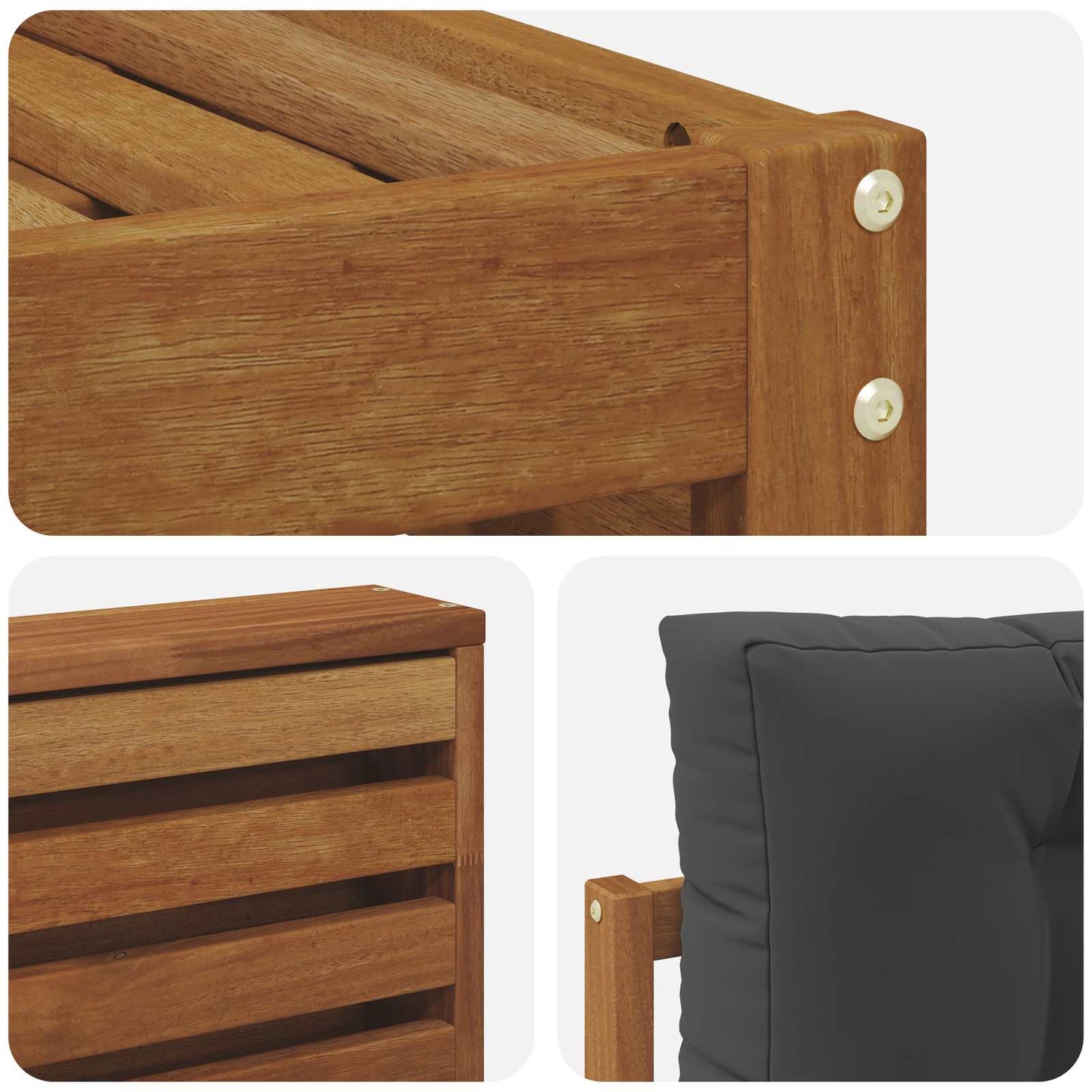 Buiten bankenset met kussen 6 pcs Natuurlijk en Antraciet is nu te koop bij PeponiXL, paradijselijk wonen!