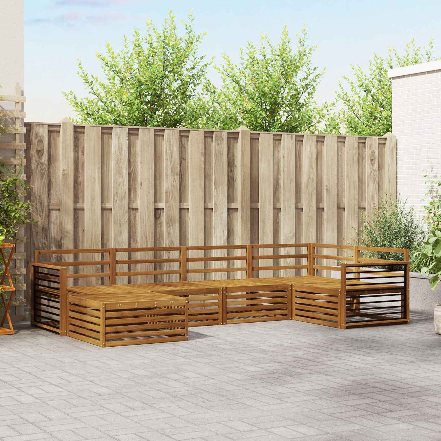 Buiten bankenset 6 pcs Naturel is nu te koop bij PeponiXL, paradijselijk wonen!
