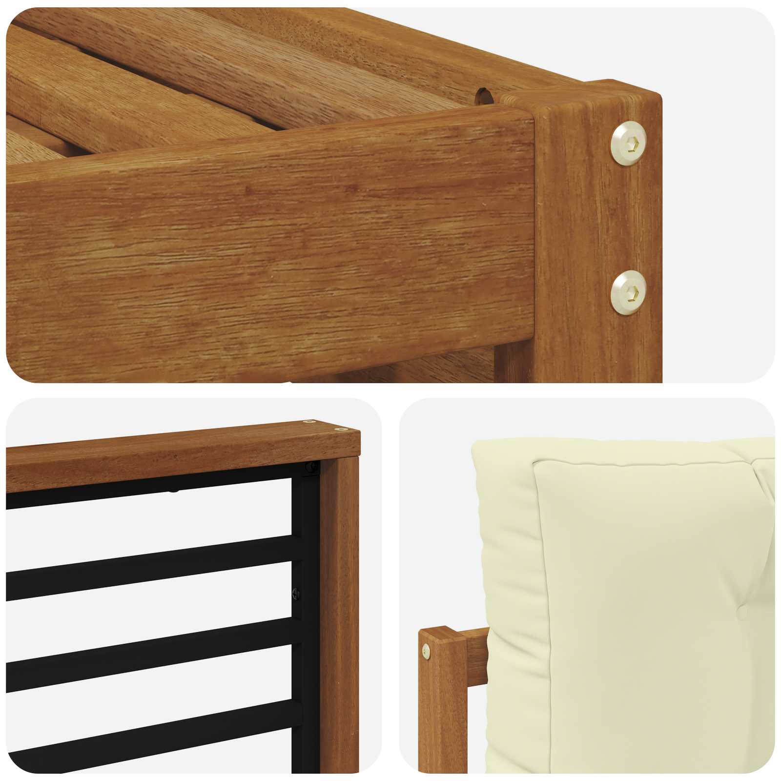 Buiten bankenset met kussen 6 pcs Natuurlijk en Crème is nu te koop bij PeponiXL, paradijselijk wonen!