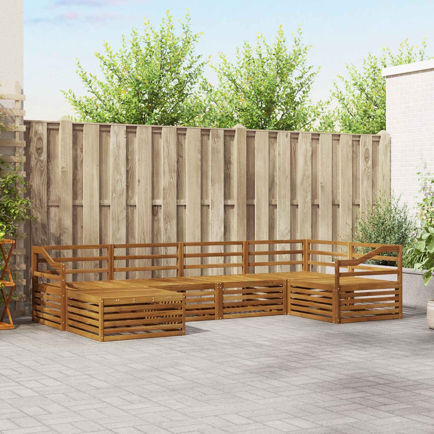 Buiten bankenset 6 pcs Naturel is nu te koop bij PeponiXL, paradijselijk wonen!