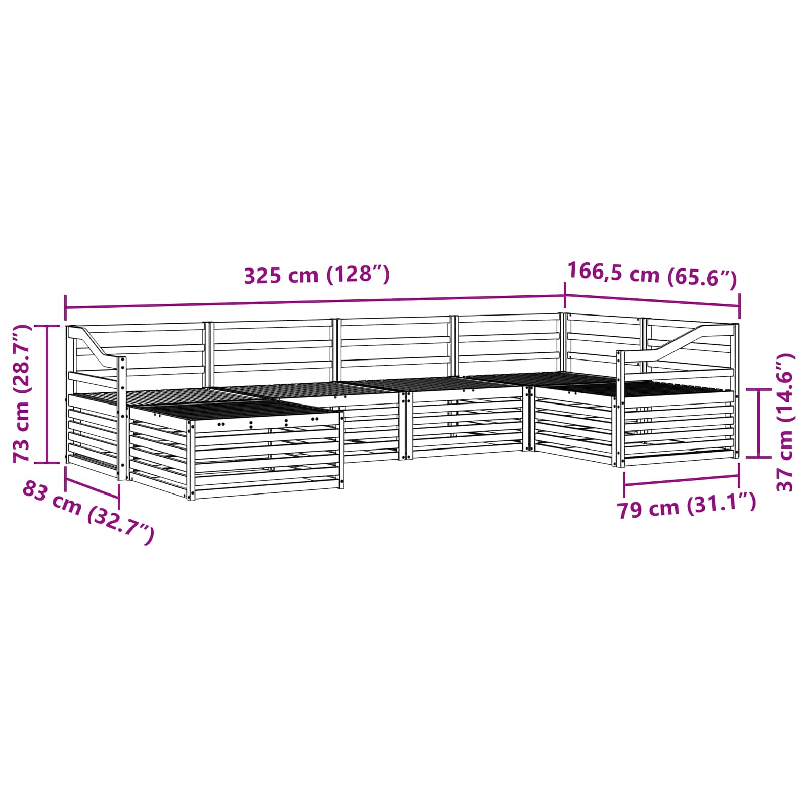 Buiten bankenset 6 pcs Naturel is nu te koop bij PeponiXL, paradijselijk wonen!