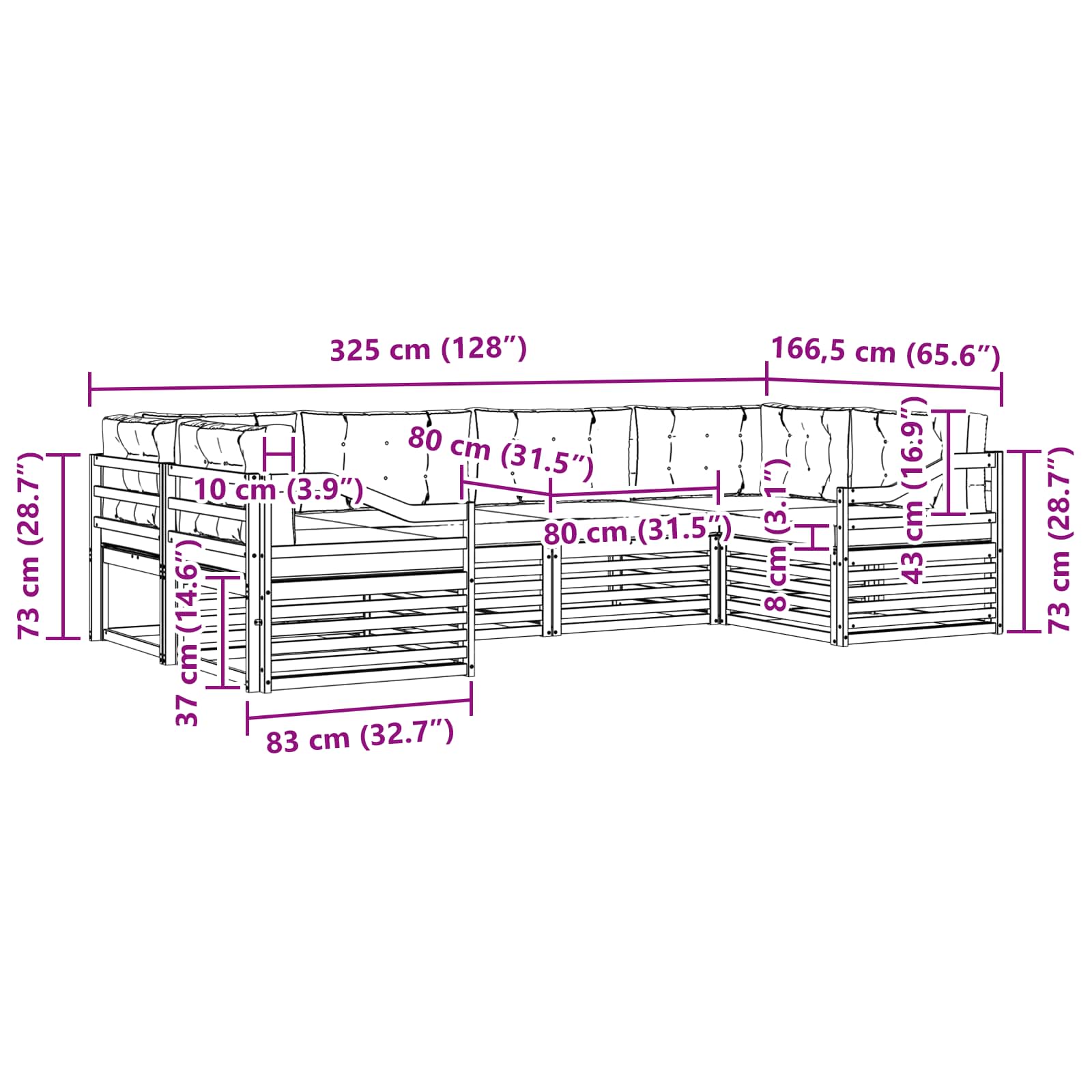 Buiten bankenset met kussen 6 pcs Natuurlijk en Lichtgrijs is nu te koop bij PeponiXL, paradijselijk wonen!