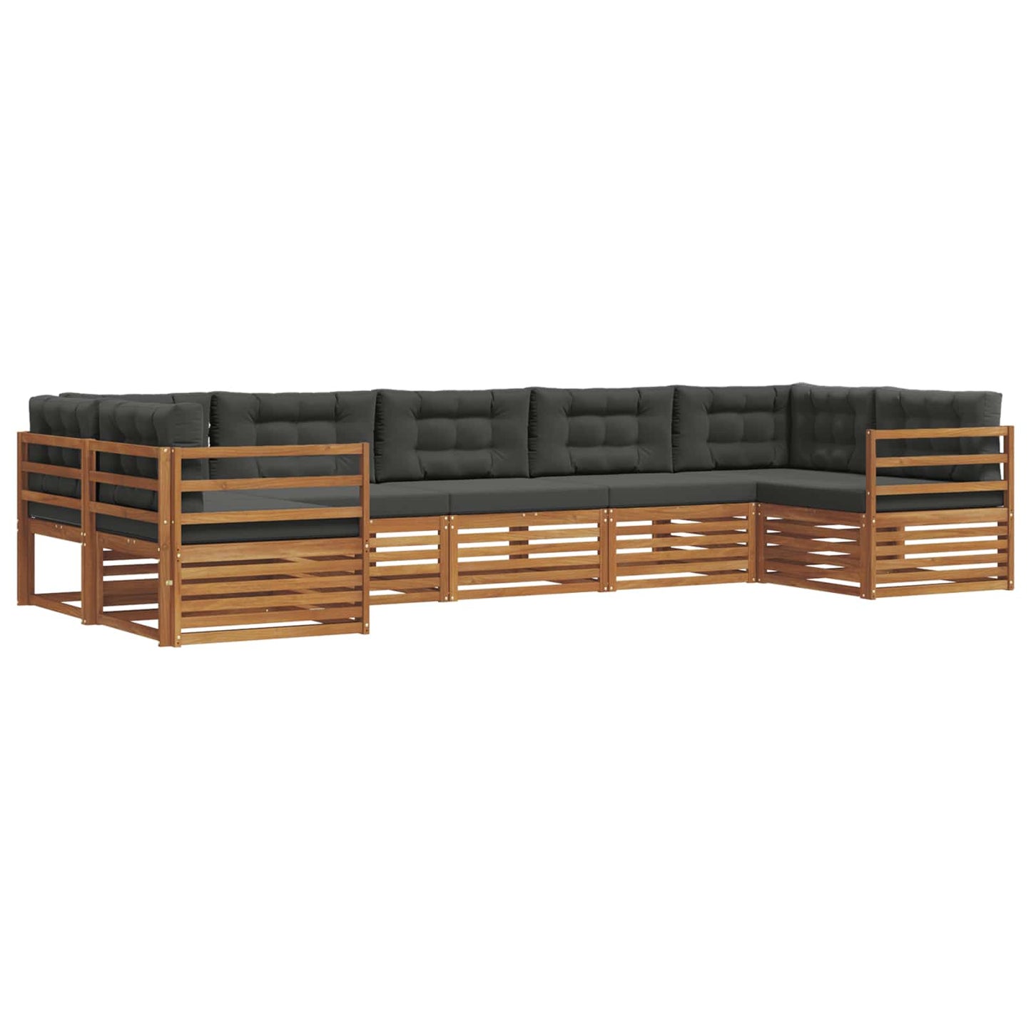 Buiten bankenset met kussen 7 pcs Natuurlijk en Antraciet is nu te koop bij PeponiXL, paradijselijk wonen!