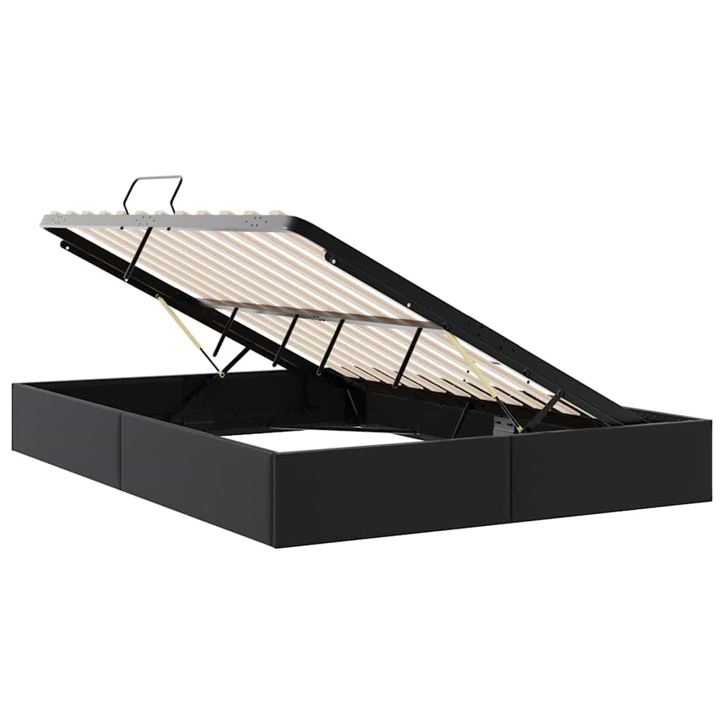Opslag bed met opslag Zwart 137 x 190 cm Kunstleer is nu te koop bij PeponiXL, paradijselijk wonen!