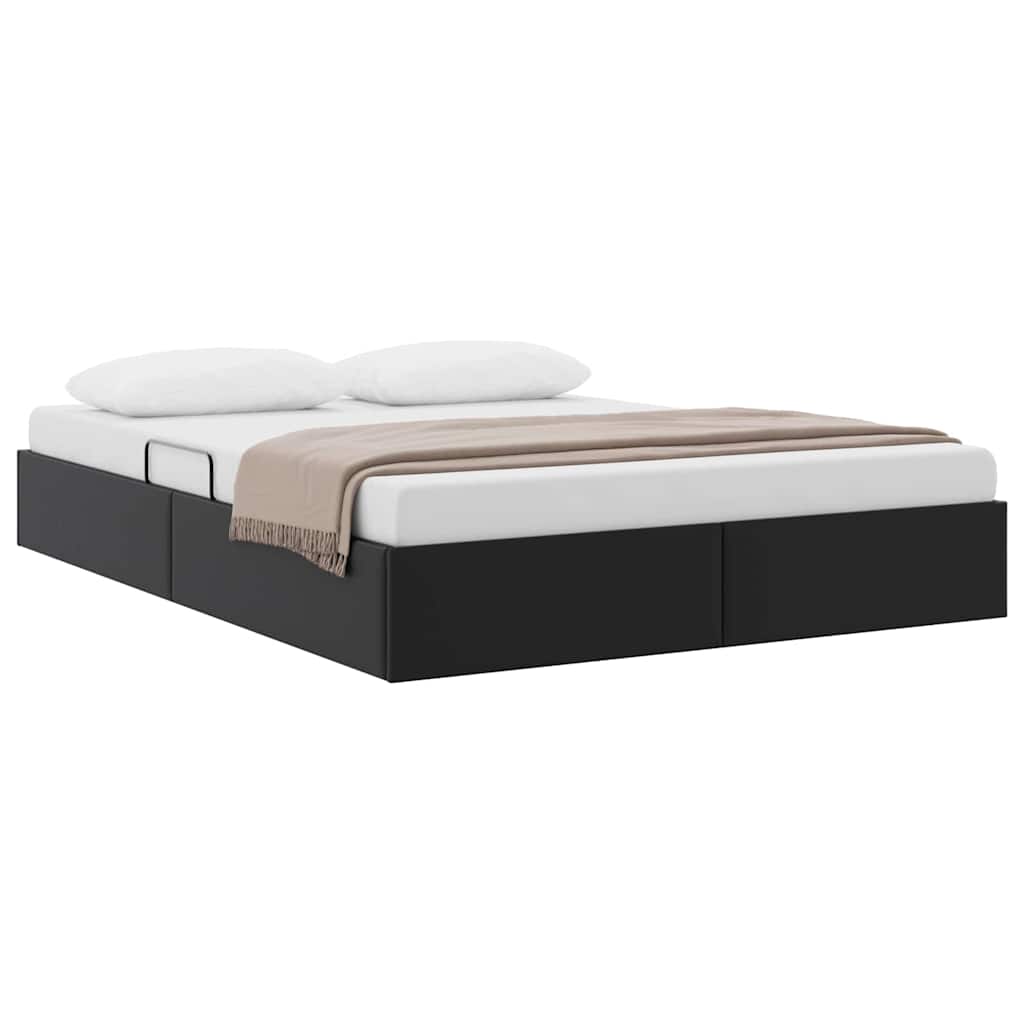 Opslag bed met opslag Zwart 137 x 190 cm Kunstleer is nu te koop bij PeponiXL, paradijselijk wonen!