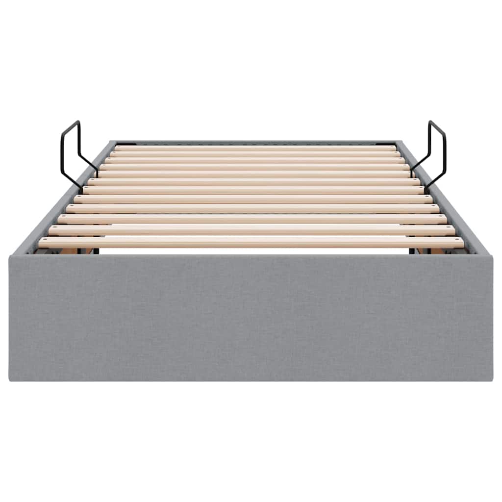 Opslag bed met hoofdeinde Lichtgrijs 90 x 190 cm Stof is nu te koop bij PeponiXL, paradijselijk wonen!