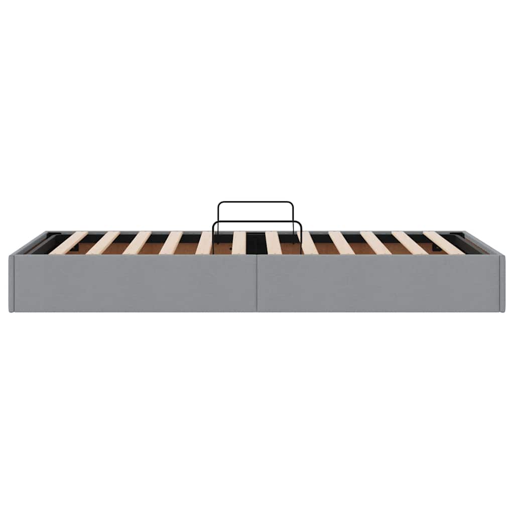 Opslag bed met hoofdeinde Lichtgrijs 90 x 190 cm Stof is nu te koop bij PeponiXL, paradijselijk wonen!