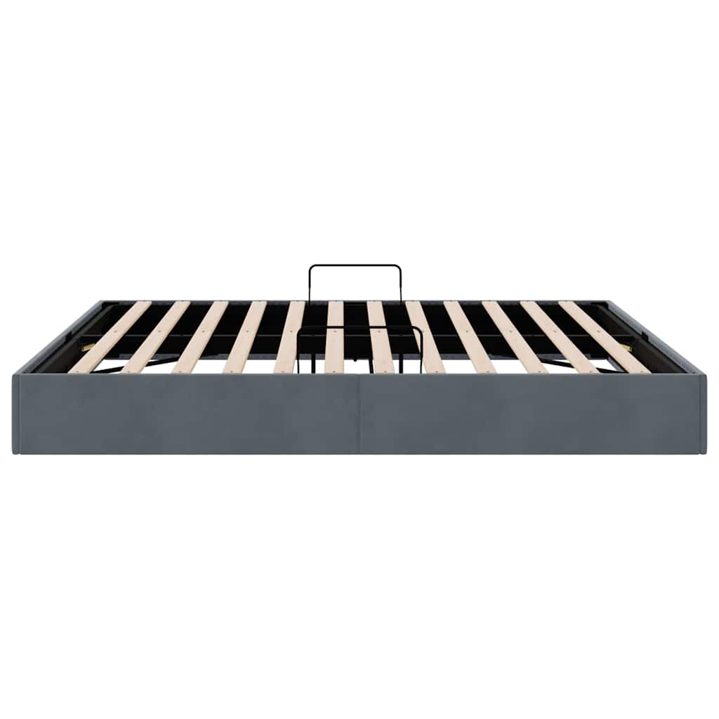 Opslag bed met opslag Donkergrijs 183 x 213 cm fluweel