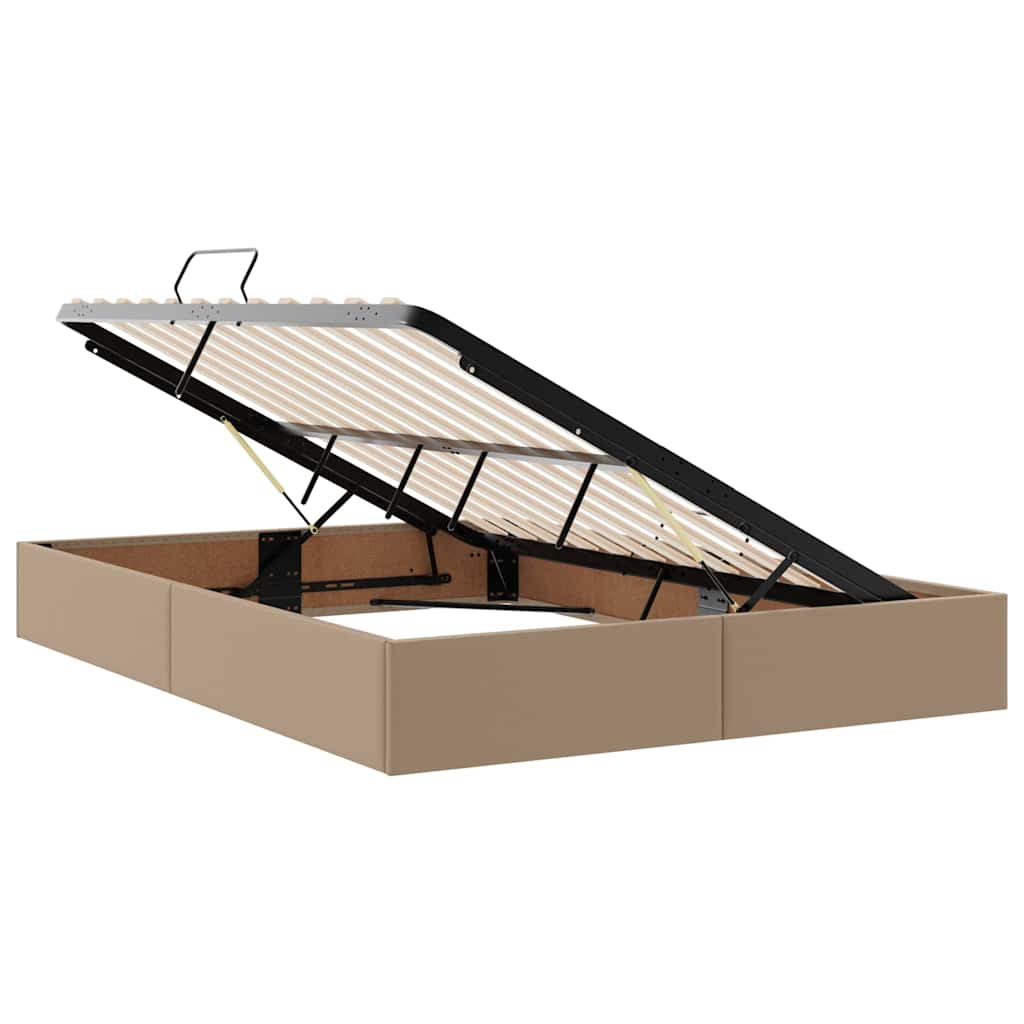 Opslag bed met matras Cappuccino 140 x 200 cm Nep Leer is nu te koop bij PeponiXL, paradijselijk wonen!