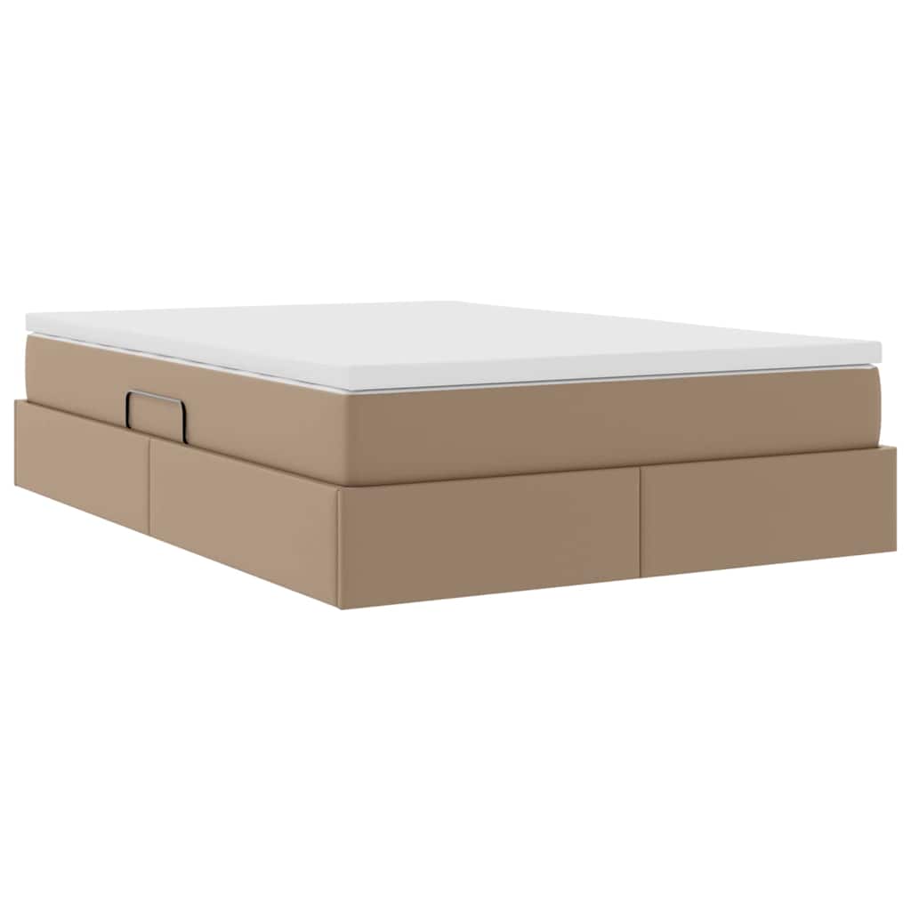 Opslag bed met matras Cappuccino 140 x 200 cm Nep Leer is nu te koop bij PeponiXL, paradijselijk wonen!