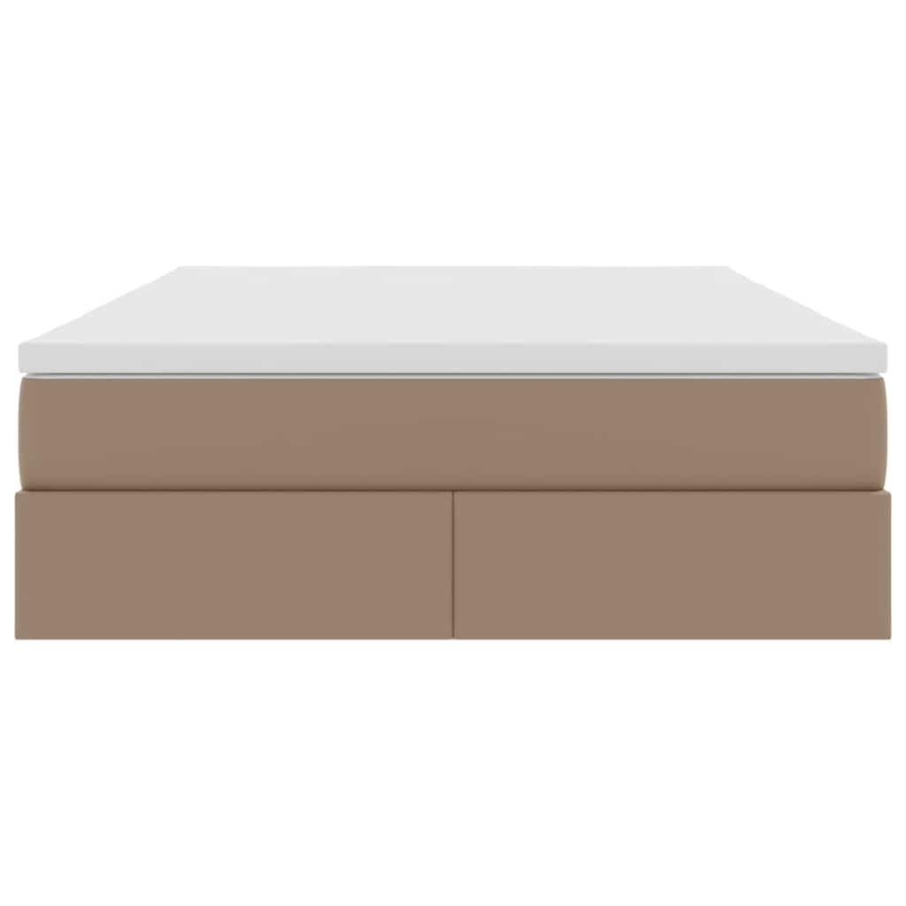 Opslag bed met matras Cappuccino 140 x 200 cm Nep Leer is nu te koop bij PeponiXL, paradijselijk wonen!
