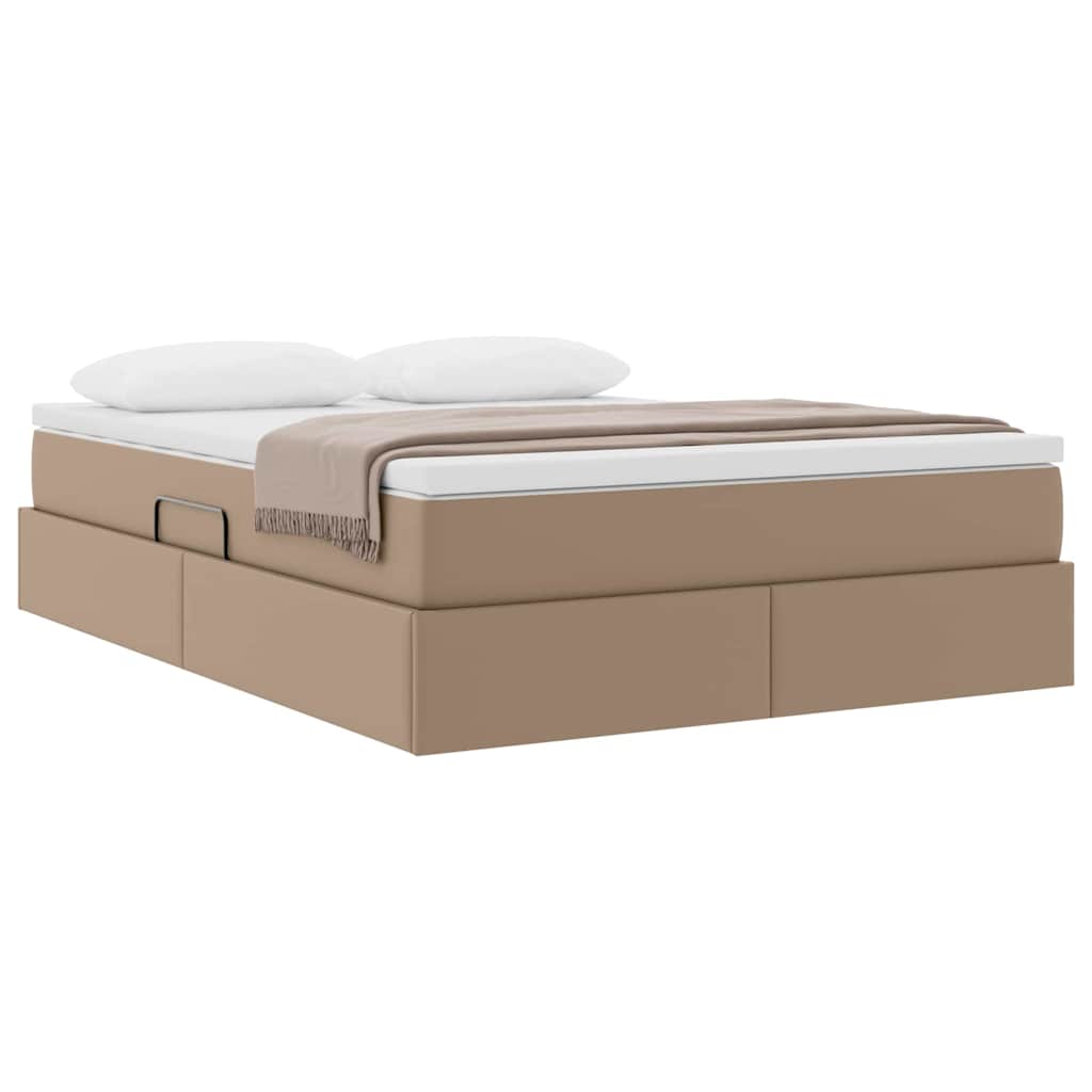 Opslag bed met matras Cappuccino 140 x 200 cm Nep Leer is nu te koop bij PeponiXL, paradijselijk wonen!