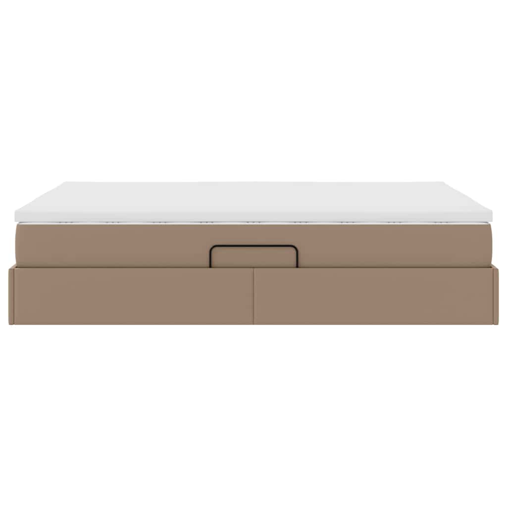 Opslag bed met matras Cappuccino 140 x 200 cm Nep Leer is nu te koop bij PeponiXL, paradijselijk wonen!