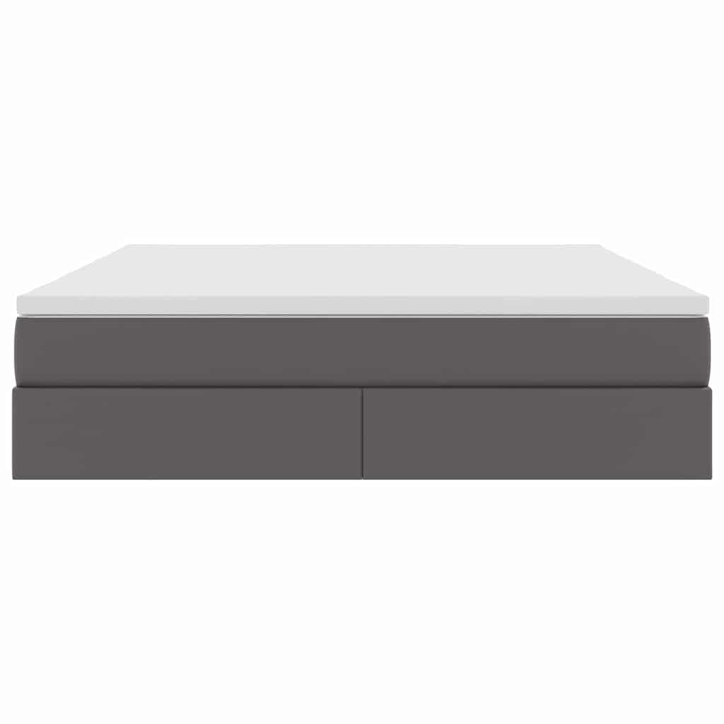 Opslag bed met matras met matras Grijs 160 x 200 cm Nep Leer is nu te koop bij PeponiXL, paradijselijk wonen!