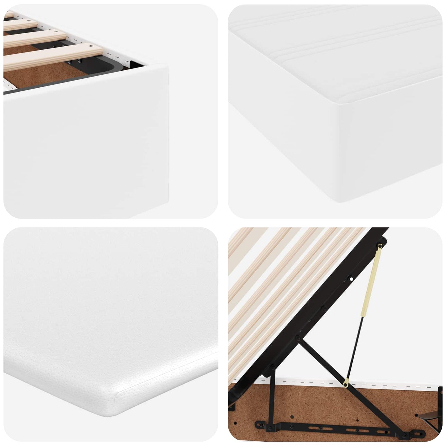 Opslag bed met matras met matras Wit 200 x 200 cm Nep Leer is nu te koop bij PeponiXL, paradijselijk wonen!