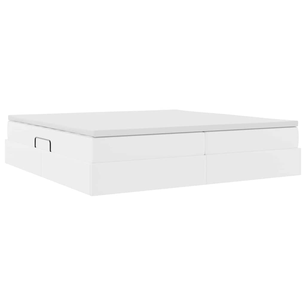 Opslag bed met matras met matras Wit 200 x 200 cm Nep Leer is nu te koop bij PeponiXL, paradijselijk wonen!