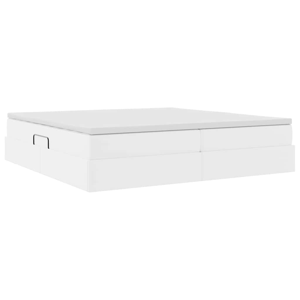 Opslag bed met matras met matras Wit 200 x 200 cm Nep Leer is nu te koop bij PeponiXL, paradijselijk wonen!