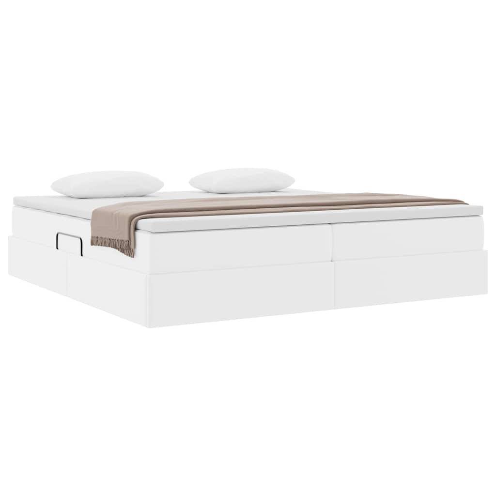 Opslag bed met matras met matras Wit 200 x 200 cm Nep Leer is nu te koop bij PeponiXL, paradijselijk wonen!