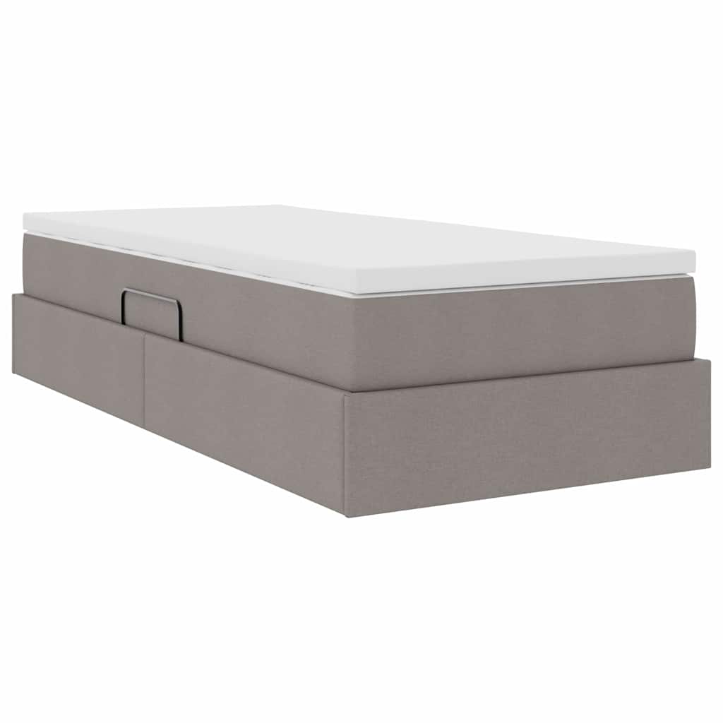 Opslag bed met matras met matras Taupe 90 x 190 cm Polyester is nu te koop bij PeponiXL, paradijselijk wonen!