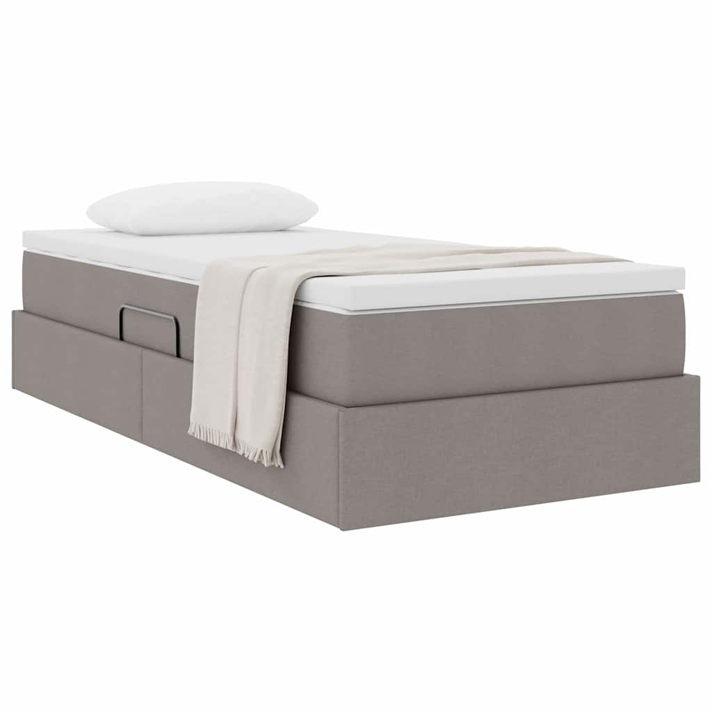Opslag bed met matras met matras Taupe 90 x 190 cm Polyester is nu te koop bij PeponiXL, paradijselijk wonen!