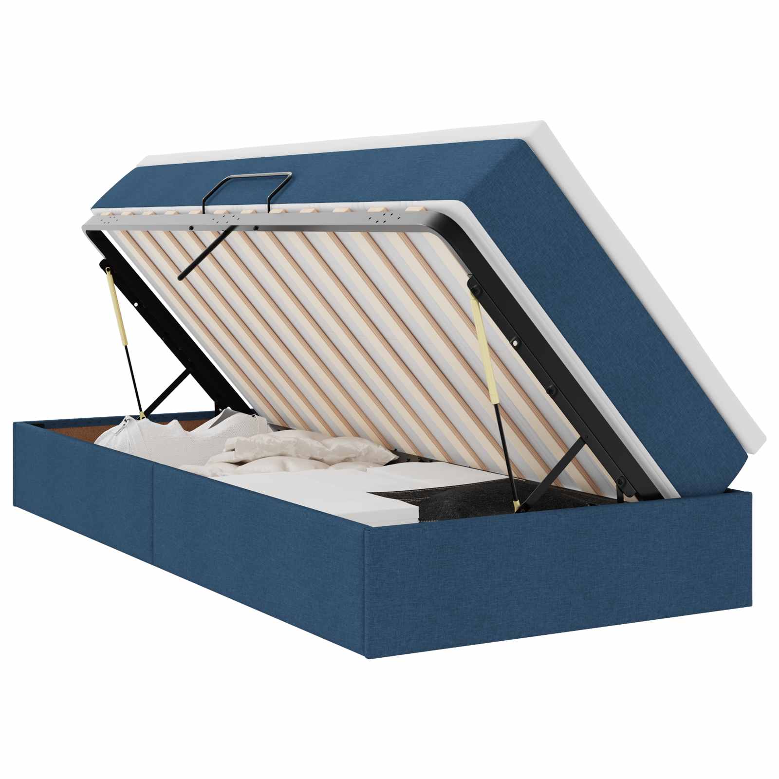 Opslag bed met matras met matras Blauw 90 x 190 cm Polyester is nu te koop bij PeponiXL, paradijselijk wonen!