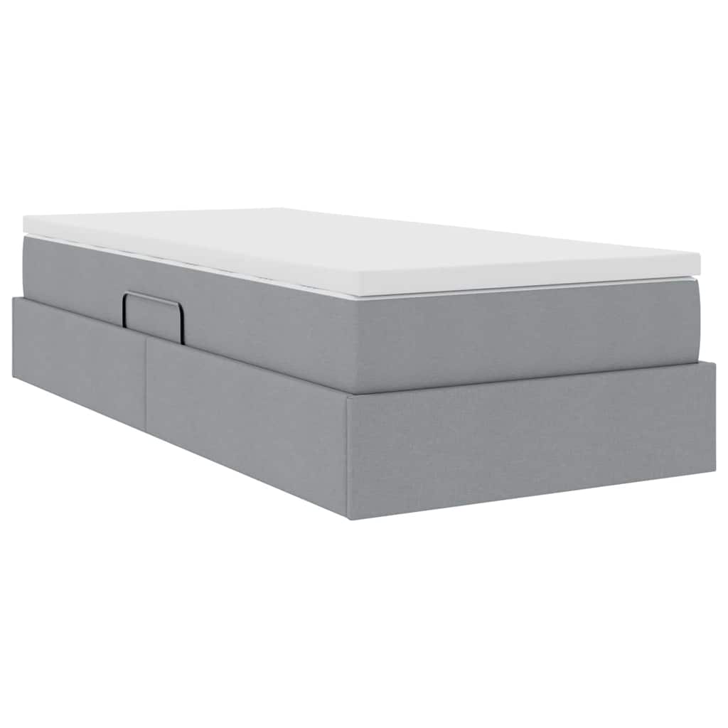 Opslag bed met matras Lichtgrijs 100 x 200 cm Polyester is nu te koop bij PeponiXL, paradijselijk wonen!