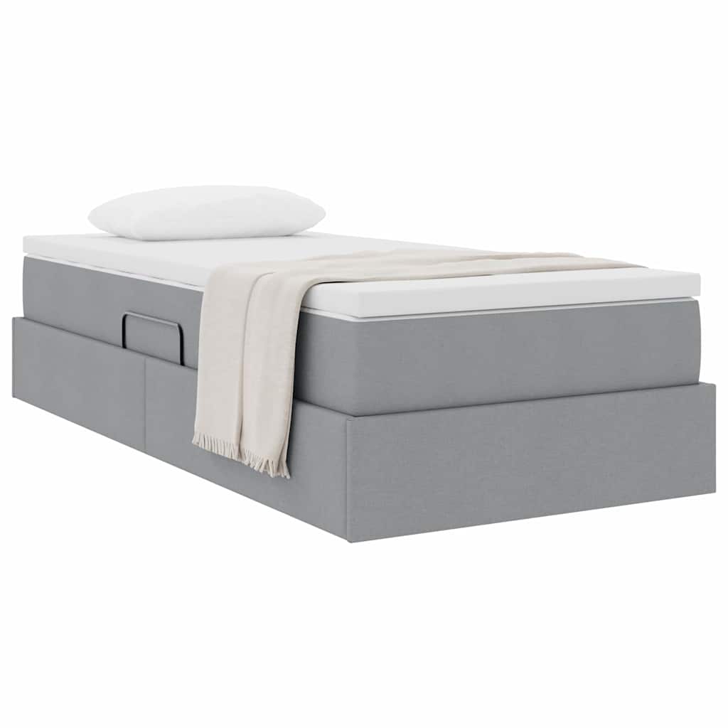 Opslag bed met matras Lichtgrijs 100 x 200 cm Polyester is nu te koop bij PeponiXL, paradijselijk wonen!