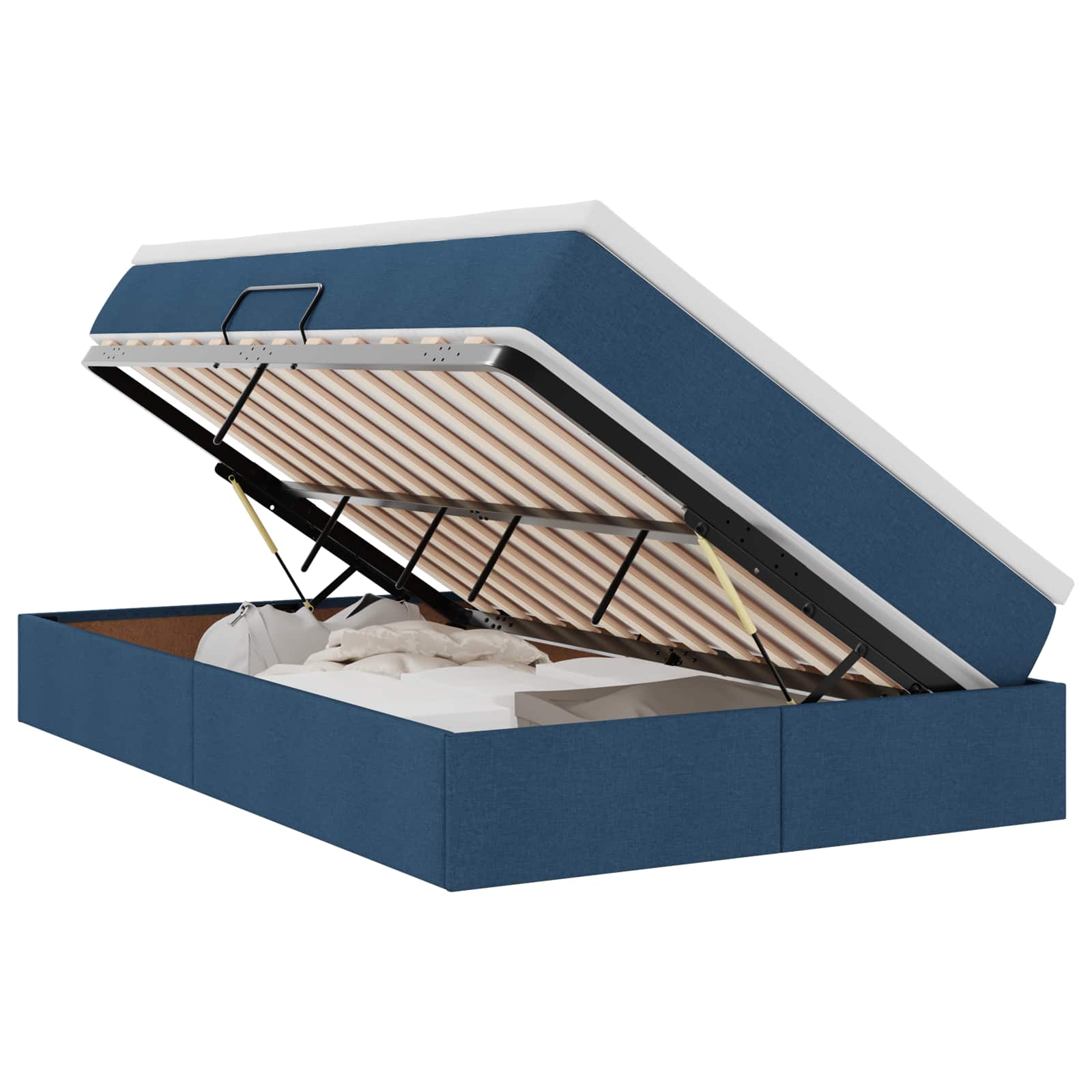 Opslag bed met matras met matras Blauw 120 x 190 cm Polyester is nu te koop bij PeponiXL, paradijselijk wonen!