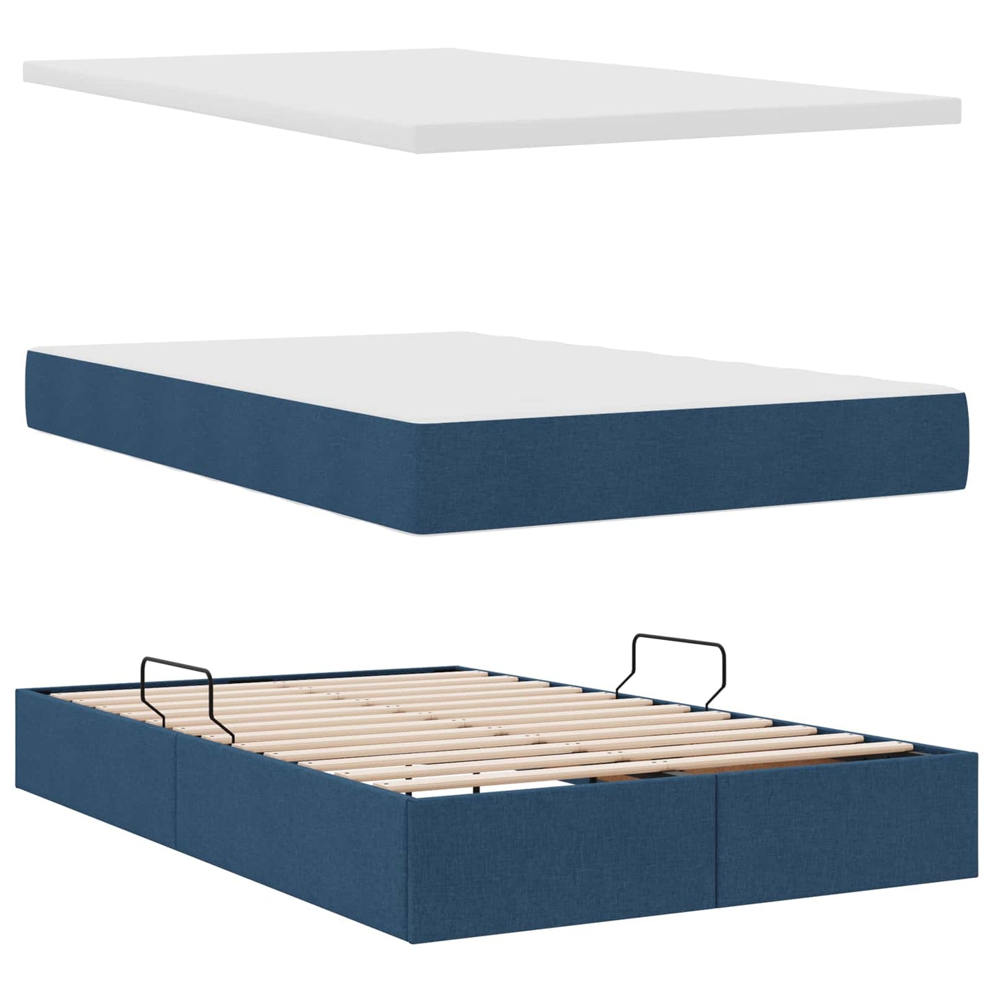 Opslag bed met matras met matras Blauw 120 x 190 cm Polyester is nu te koop bij PeponiXL, paradijselijk wonen!