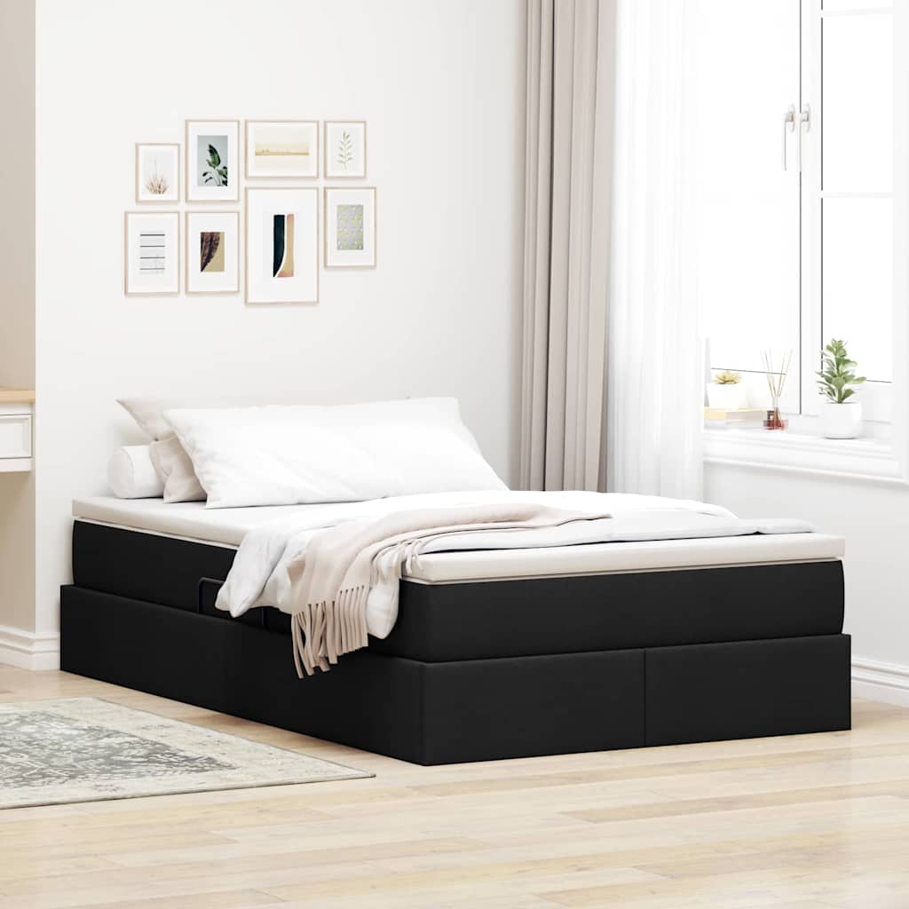 Opslag bed met matras met matras Zwart 120 x 200 cm Polyester is nu te koop bij PeponiXL, paradijselijk wonen!