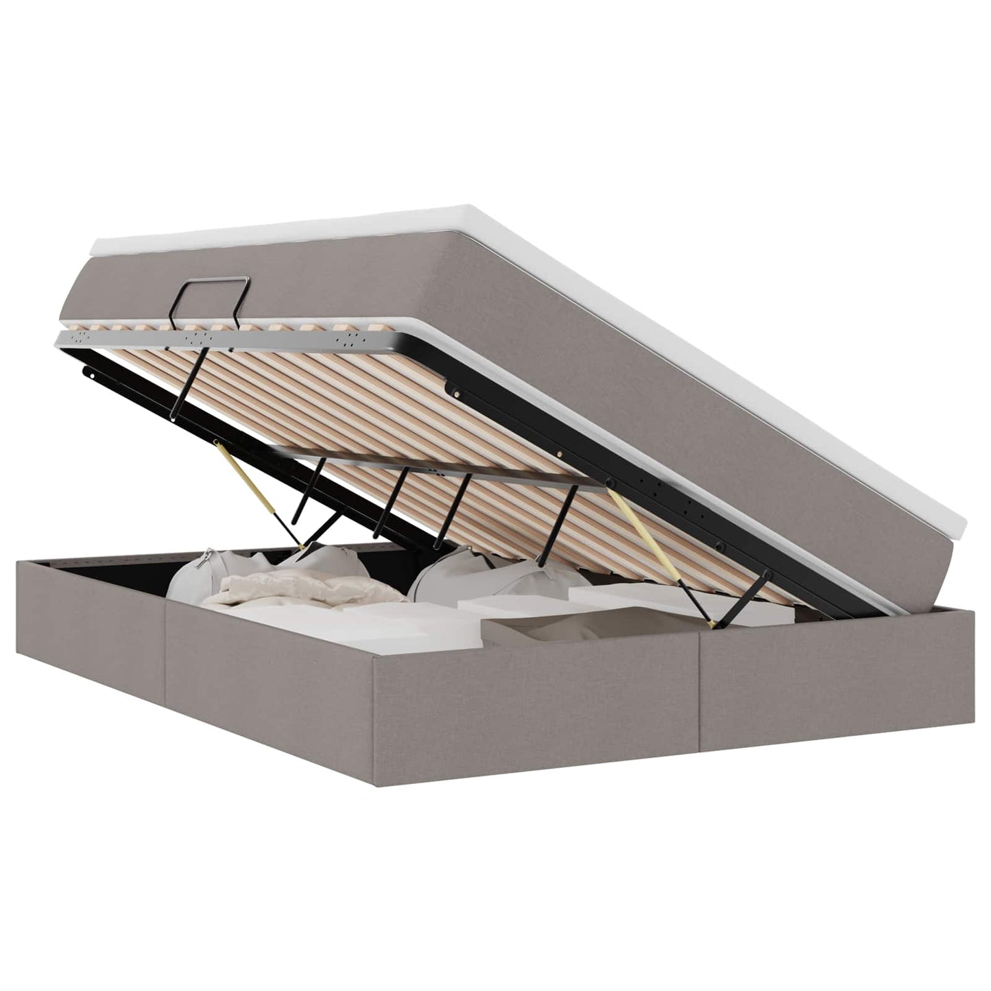 Opslag bed met matras met matras Taupe 140 x 200 cm Polyester is nu te koop bij PeponiXL, paradijselijk wonen!