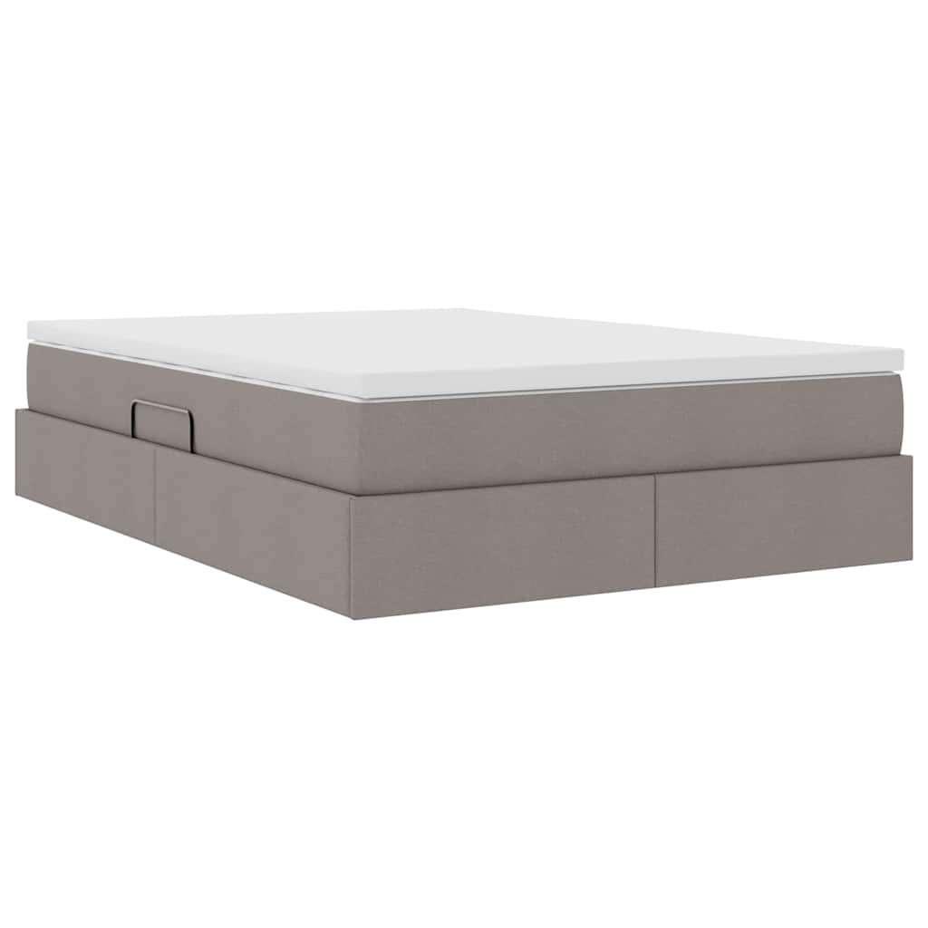 Opslag bed met matras met matras Taupe 140 x 200 cm Polyester is nu te koop bij PeponiXL, paradijselijk wonen!