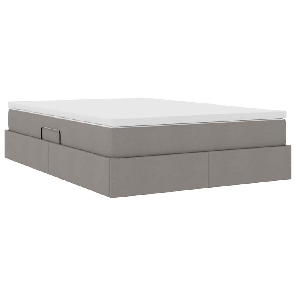 Opslag bed met matras met matras Taupe 140 x 200 cm Polyester is nu te koop bij PeponiXL, paradijselijk wonen!