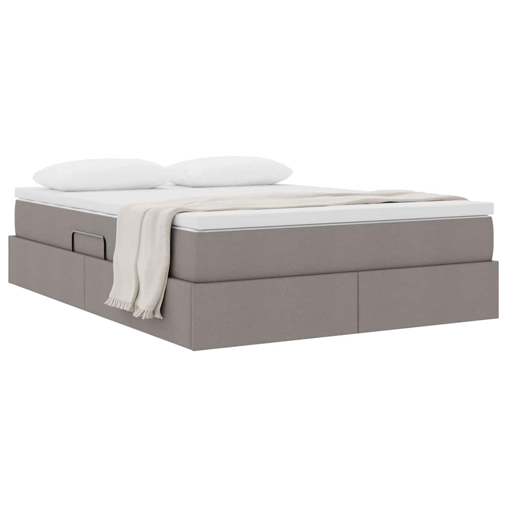 Opslag bed met matras met matras Taupe 140 x 200 cm Polyester is nu te koop bij PeponiXL, paradijselijk wonen!