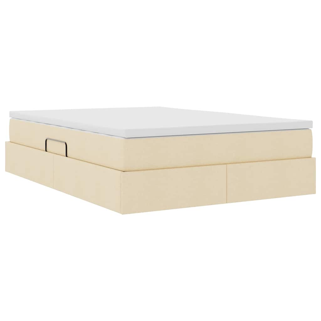 Opslag bed met matras met matras Crème 140 x 200 cm Polyester is nu te koop bij PeponiXL, paradijselijk wonen!