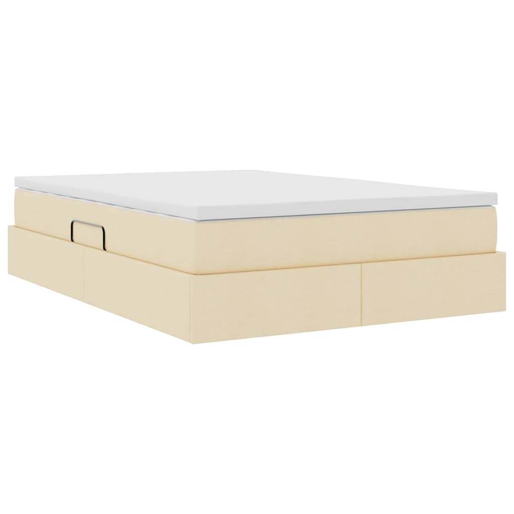 Opslag bed met matras met matras Crème 140 x 200 cm Polyester is nu te koop bij PeponiXL, paradijselijk wonen!
