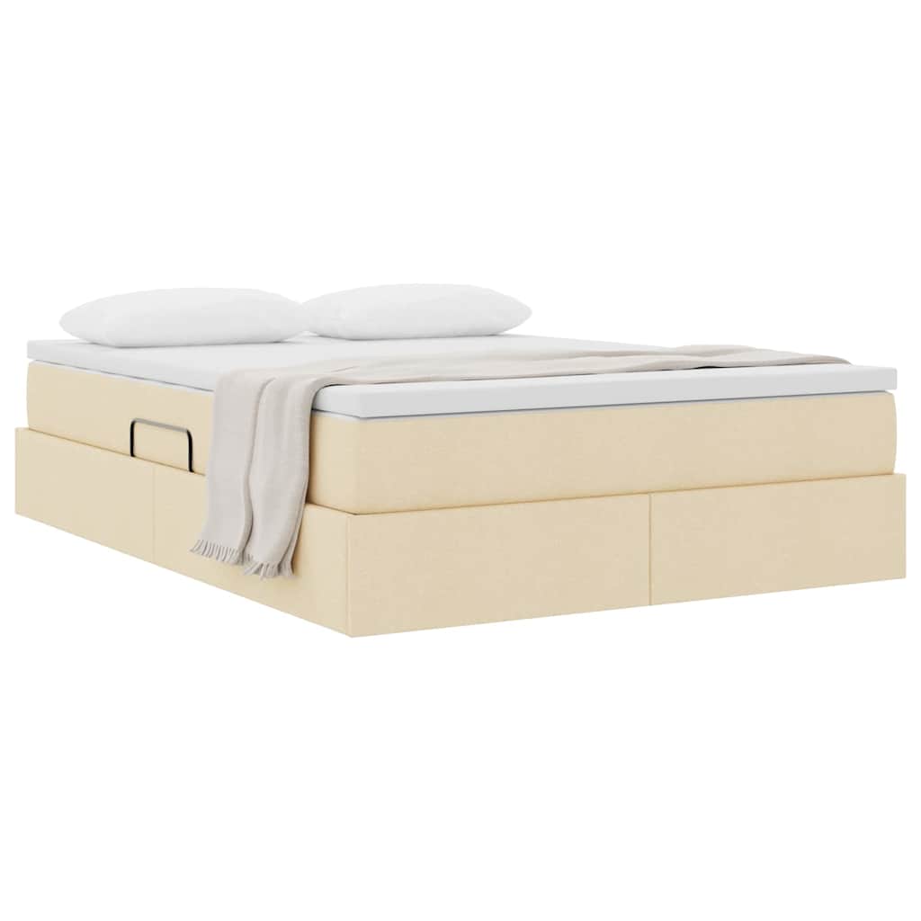 Opslag bed met matras met matras Crème 140 x 200 cm Polyester is nu te koop bij PeponiXL, paradijselijk wonen!
