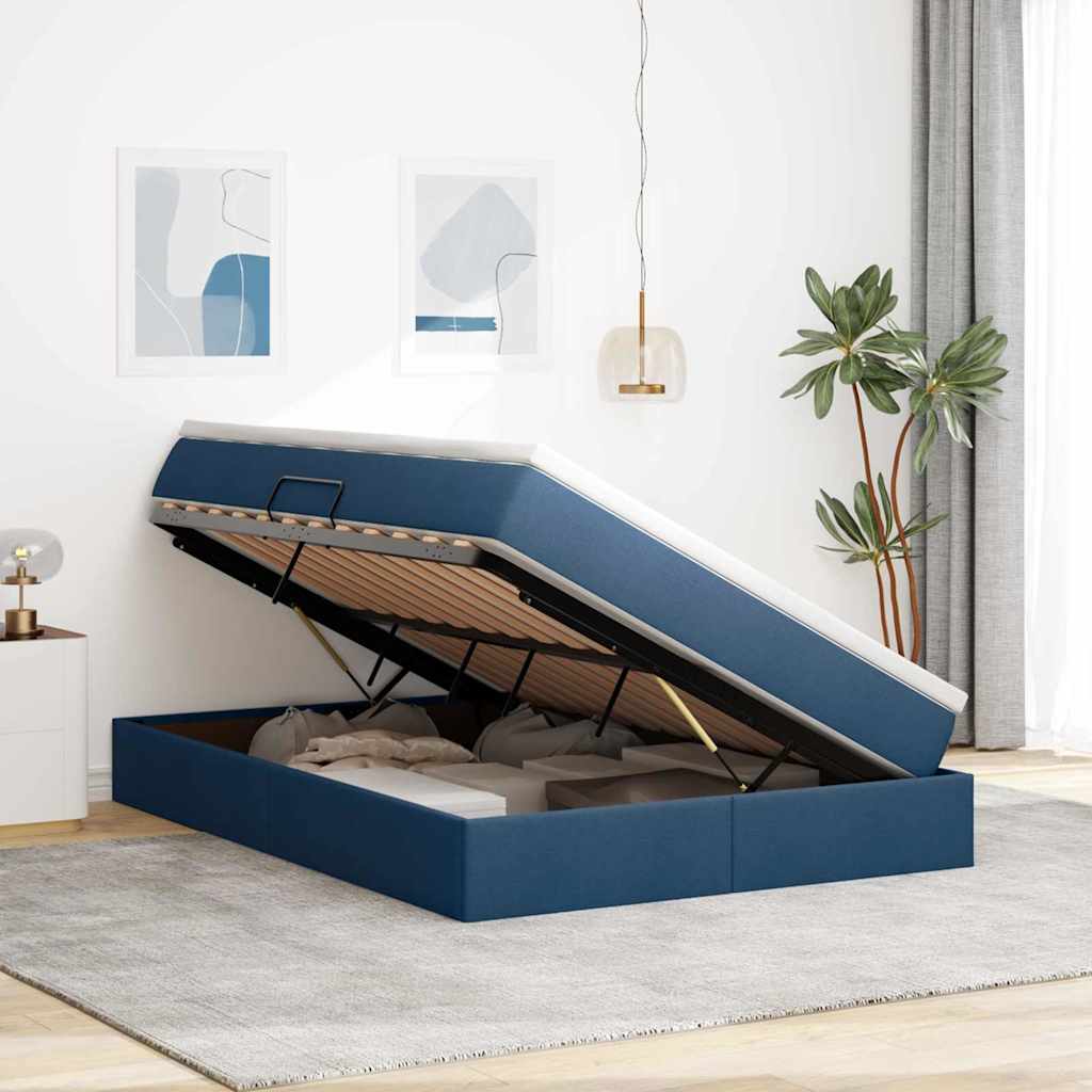 Opslag bed met matras met matras Blauw 140 x 200 cm Polyester is nu te koop bij PeponiXL, paradijselijk wonen!