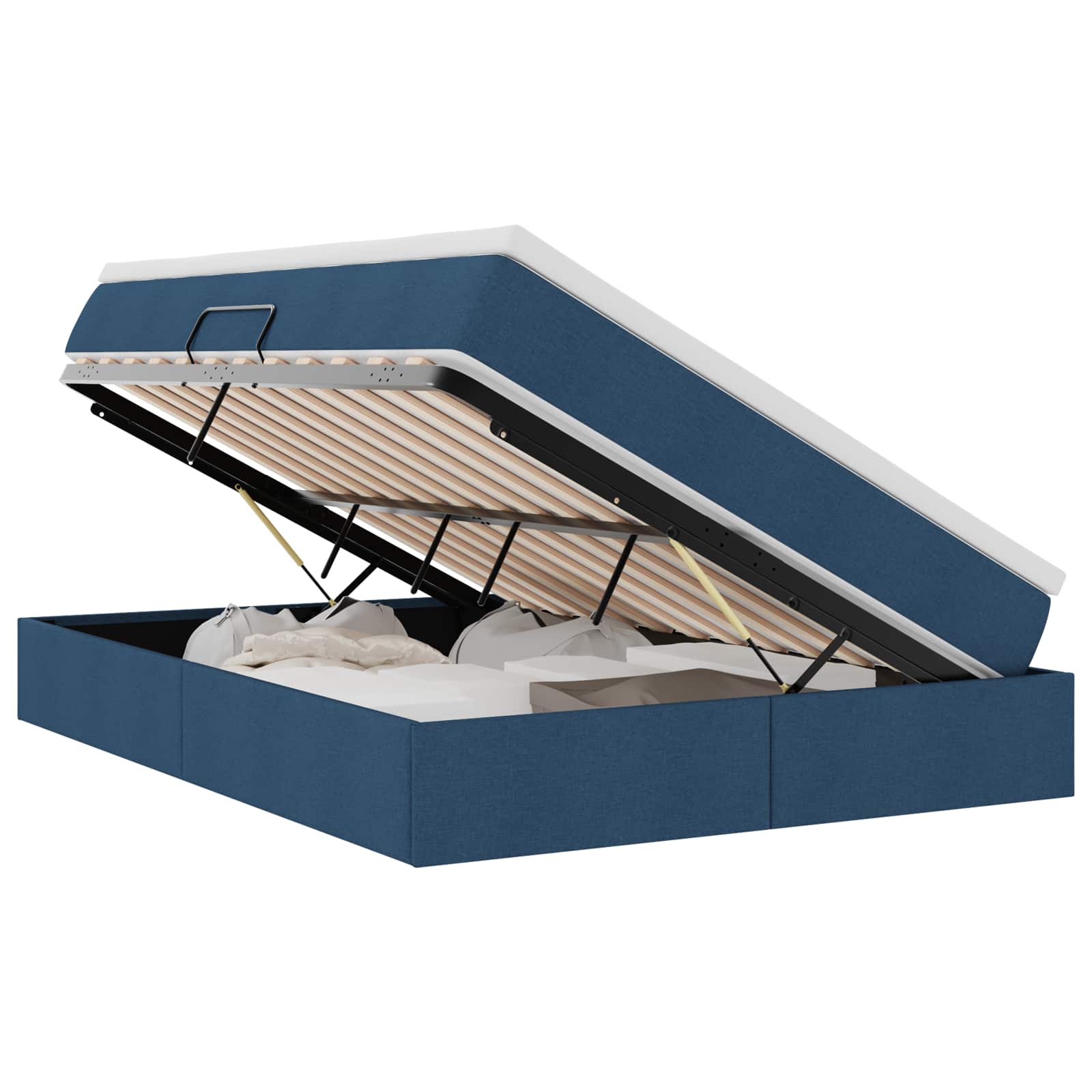 Opslag bed met matras met matras Blauw 140 x 200 cm Polyester is nu te koop bij PeponiXL, paradijselijk wonen!