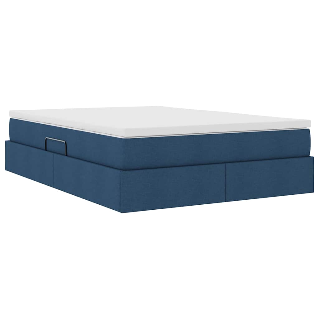 Opslag bed met matras met matras Blauw 140 x 200 cm Polyester is nu te koop bij PeponiXL, paradijselijk wonen!
