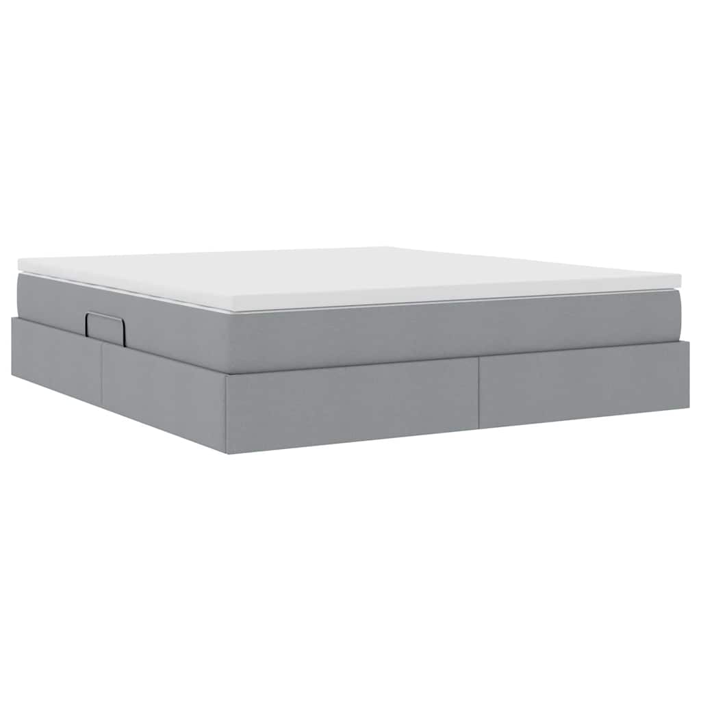 Opslag bed met matras Lichtgrijs 160 x 200 cm Polyester is nu te koop bij PeponiXL, paradijselijk wonen!