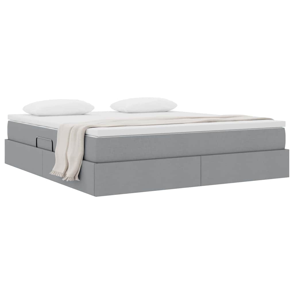 Opslag bed met matras Lichtgrijs 160 x 200 cm Polyester is nu te koop bij PeponiXL, paradijselijk wonen!