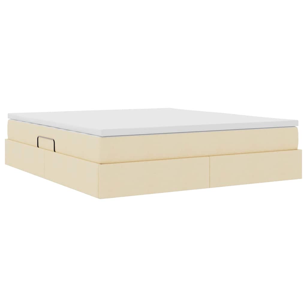 Opslag bed met matras met matras Crème 160 x 200 cm Polyester is nu te koop bij PeponiXL, paradijselijk wonen!