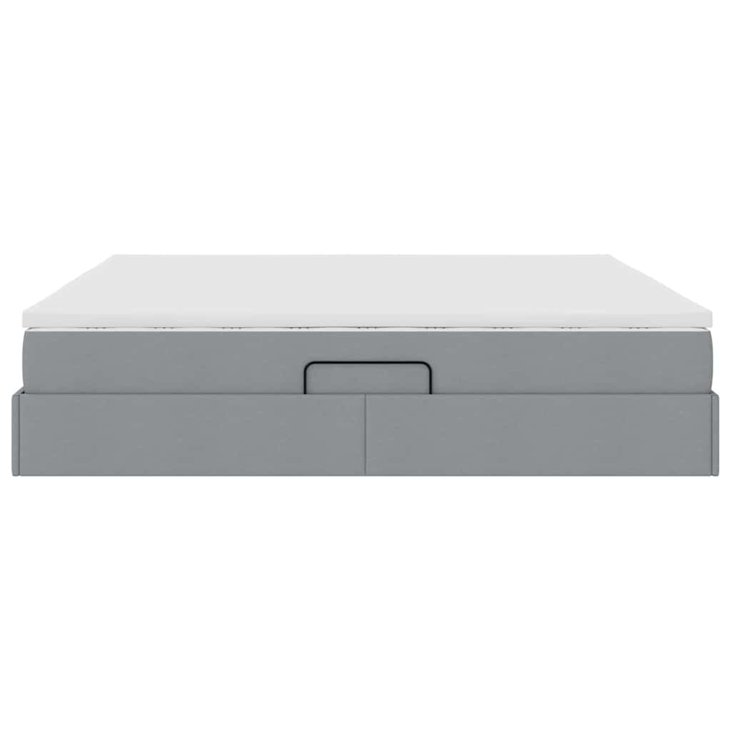Opslag bed met matras Lichtgrijs 200 x 200 cm Polyester is nu te koop bij PeponiXL, paradijselijk wonen!