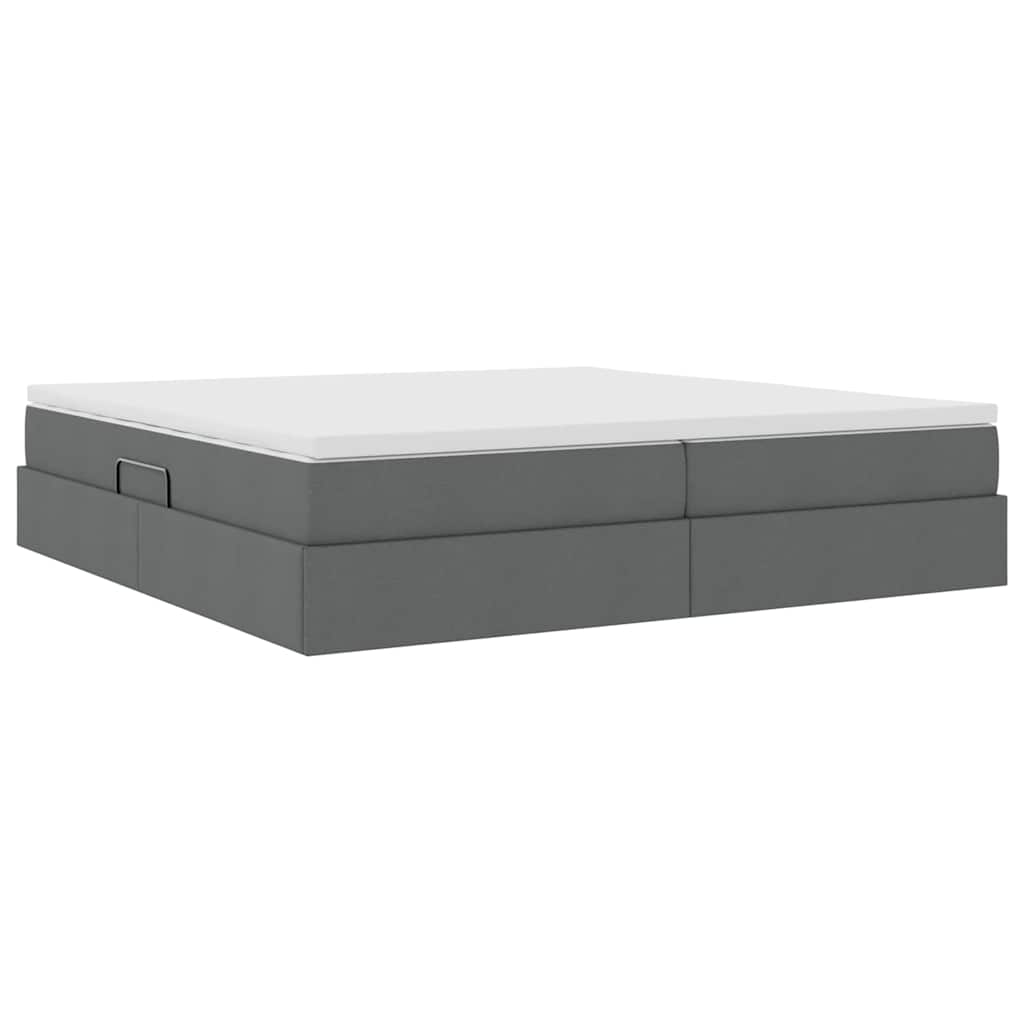Opslag bed met matras Donkergrijs 200 x 200 cm Polyester is nu te koop bij PeponiXL, paradijselijk wonen!