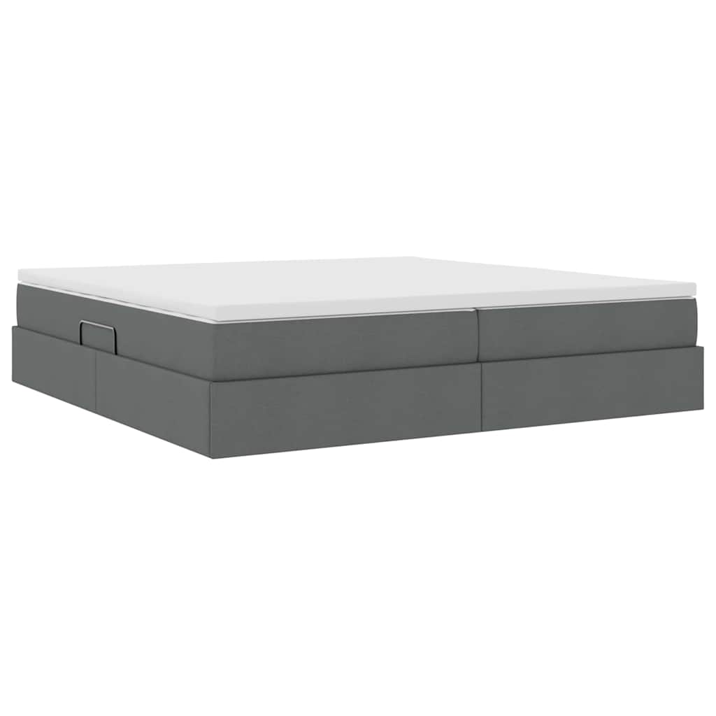 Opslag bed met matras Donkergrijs 200 x 200 cm Polyester is nu te koop bij PeponiXL, paradijselijk wonen!