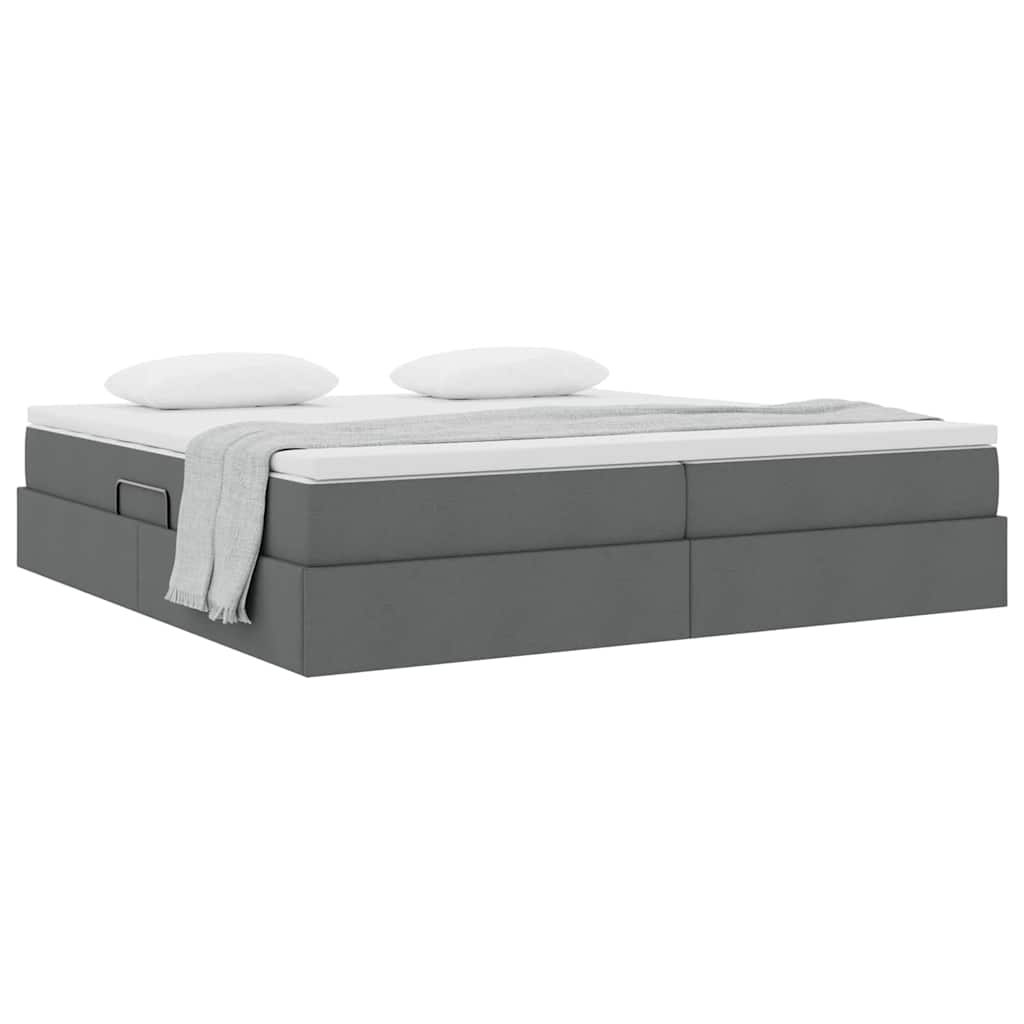 Opslag bed met matras Donkergrijs 200 x 200 cm Polyester is nu te koop bij PeponiXL, paradijselijk wonen!
