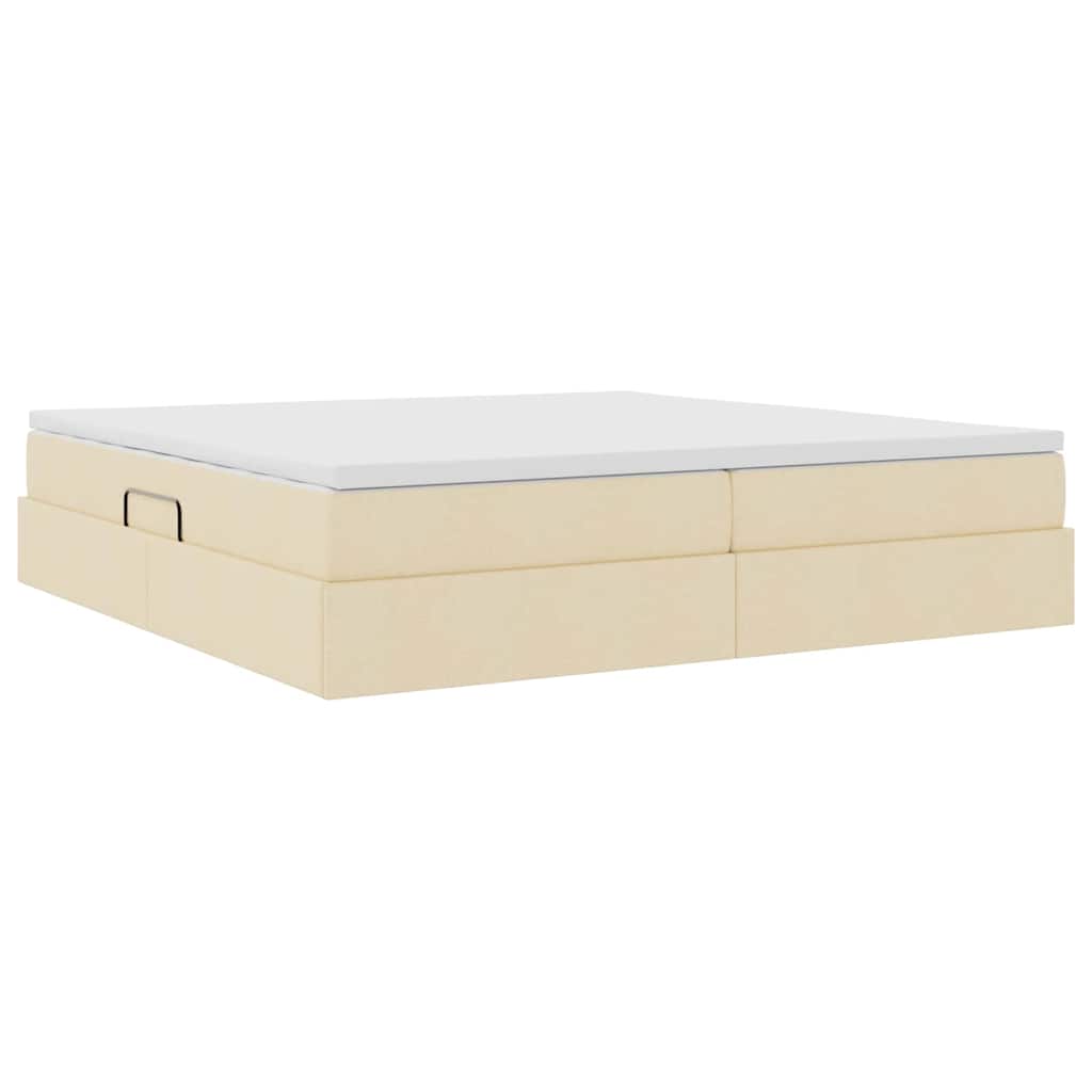 Opslag bed met matras met matras Crème 200 x 200 cm Polyester is nu te koop bij PeponiXL, paradijselijk wonen!